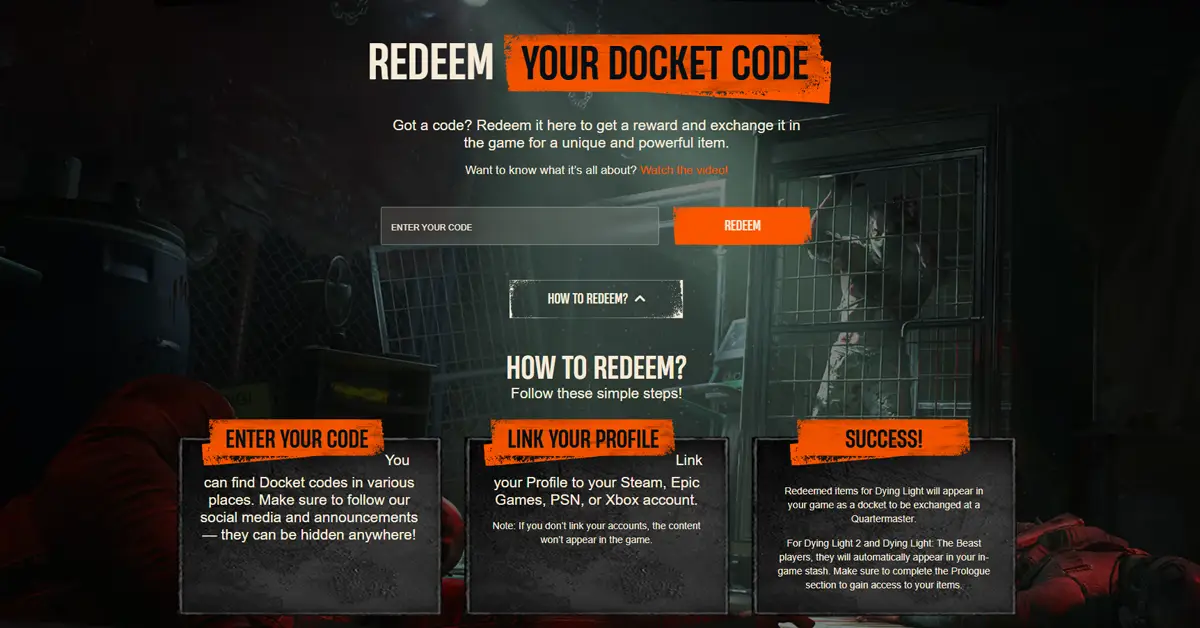 Dying Light The Beast – All Active Docket Codes and How to Redeem Them