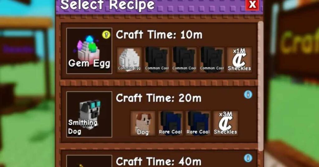 Pet Crafting Recipes Full Guide - Grow a Garden Smithing Event