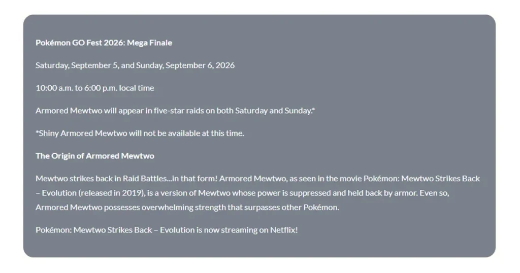 Armored Mewtwo Returns to Pokémon GO After 6 Years Armored Mewtwo Returns for the Mega Finale
