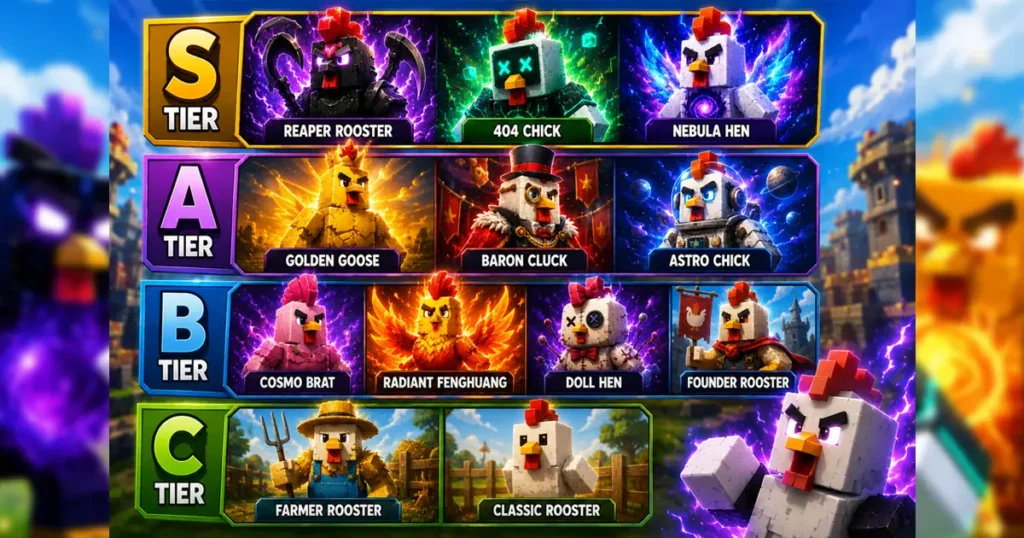 Grow a Chicken Fighter Tier List: Best Chickens and Skills Grow a Chicken Fighter Chickens Tier List