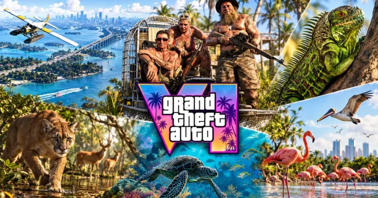 GTA 6 animals including deer, iguana, dolphin, sea turtle and wildlife in Leonida