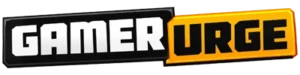 GamerUrge gaming website logo in black, white, and orange